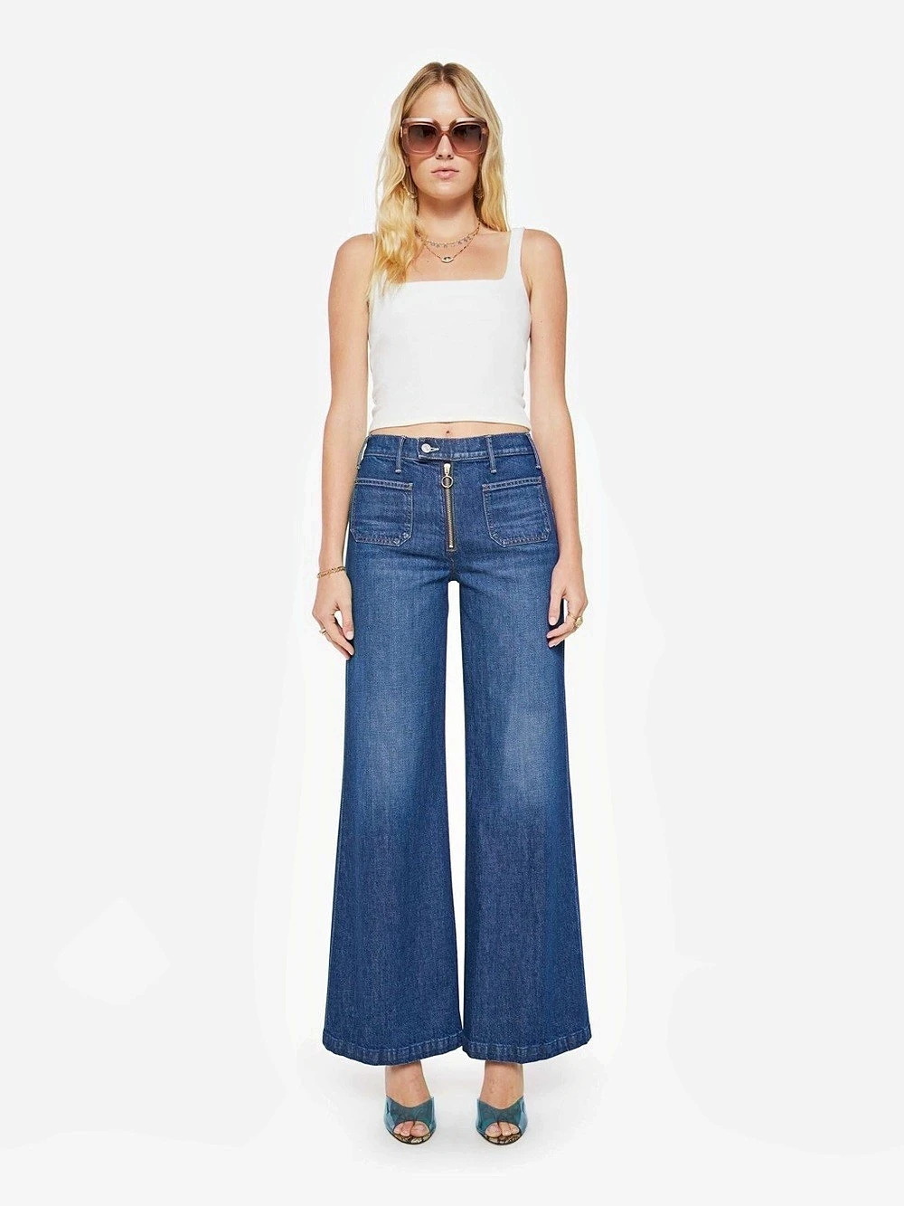 Mother The Patch Pocket Hustler Jeans Blue Waist 29